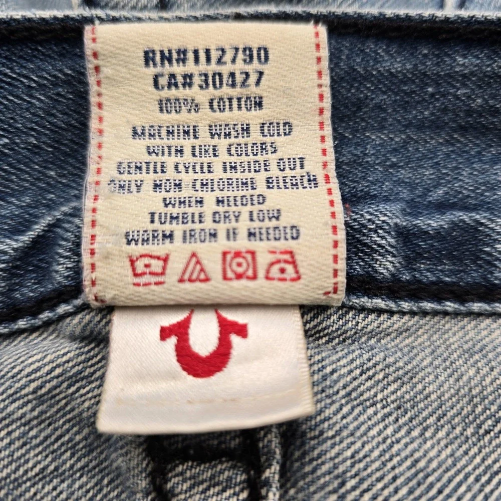 Vintage True Religion Joey Jeans Men's 32x32 Thick‎ Stitch Made in USA Bootcut